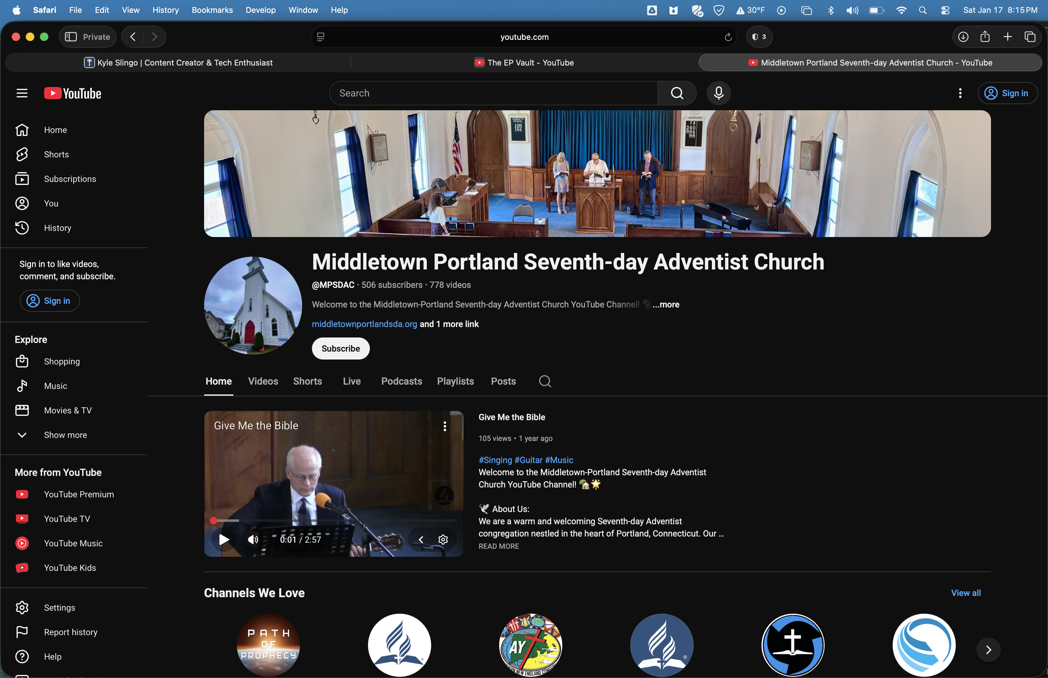 MPSDAC YouTube channel preview